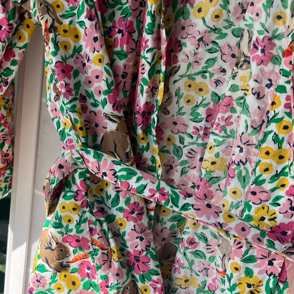 Printfresh robe, NWT. Floral Print Robe with Bunny Design. Size S/M - Picture 8 of 10